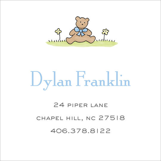 Blue Teddy Bear Contact Cards